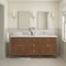 James Martin Vanities 72''Double Vanity, Mid-Century Walnut w/ Single Hole 3 CM White Zeus Quartz Top & Backsplash 424-V72-WLT-1WZ - alternate 2